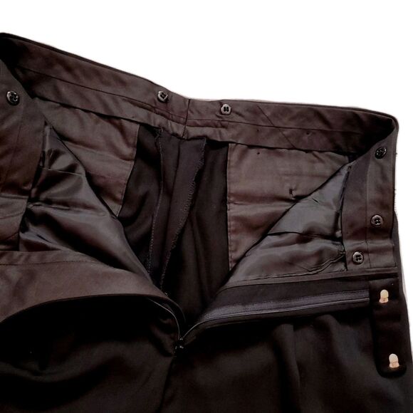 Jhane Barnes Tuxedo 2 Piece Black 46L W41 Notched Satin Collar One Button Pleat - Picture 4 of 10